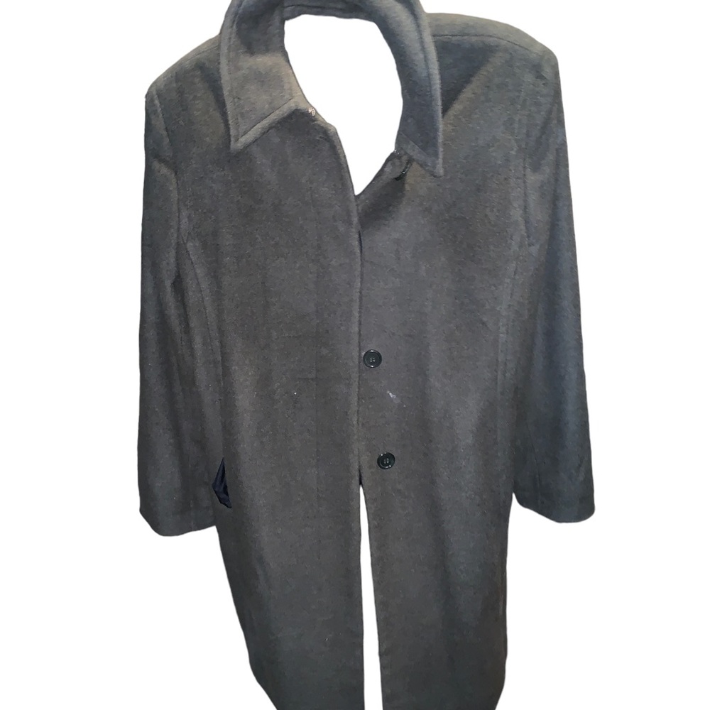 Liz Claiborne size 16 dark green wool pea coat, mid length, lined